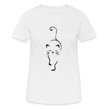 Süße Katze Tierliebe Haustier Geschenk - Frauen T-Shirt atmungsaktiv - Weiß - Vorne - AI Model Female 172 dark (172cm)