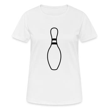bowling-kegel 1clr - Frauen T-Shirt atmungsaktiv - Weiß - Vorne - AI Model Female 172 dark (172cm)