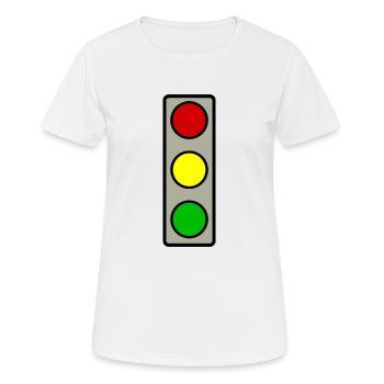 Feux de signalisation - T-shirt respirant Femme - blanc - Devant - AI Model Female 172 dark (172cm)