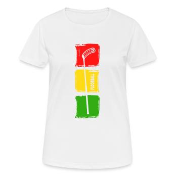 floorball unihockey floorballer - Frauen T-Shirt atmungsaktiv - Weiß - Vorne - AI Model Female 172 dark (172cm)