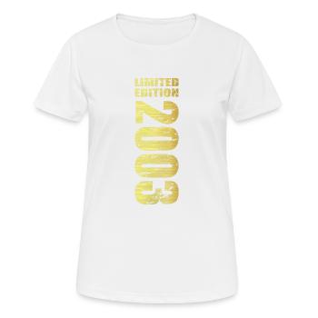 20. Geburtstag 2003 Geschenk - Frauen T-Shirt atmungsaktiv - Weiß - Vorne - AI Model Female 172 dark (172cm)