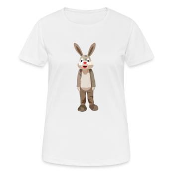 Lapin au nez rouge - un drôle de lapin de Pâques - T-shirt respirant Femme - blanc - Devant - AI Model Female 172 dark (172cm)