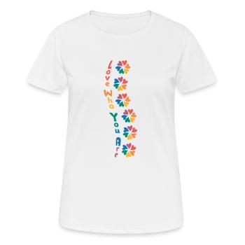 Love who you are - Frauen T-Shirt atmungsaktiv - Weiß - Vorne - AI Model Female 172 dark (172cm)