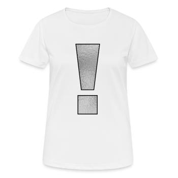 Point d’exclamation de ponctuation ! Argent - T-shirt respirant Femme - blanc - Devant - AI Model Female 172 dark (172cm)
