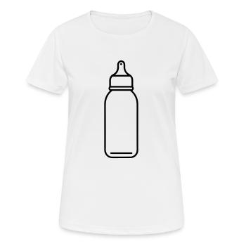 Flasche - Frauen T-Shirt atmungsaktiv - Weiß - Vorne - AI Model Female 172 dark (172cm)