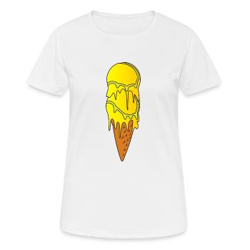 Balle de glace glace de tennis glace d'été soleil vanilie - T-shirt respirant Femme - blanc - Devant - AI Model Female 172 dark (172cm)