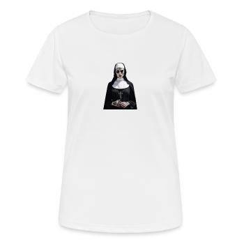 The dark nun - Frauen T-Shirt atmungsaktiv - Weiß - Vorne - AI Model Female 172 dark (172cm)