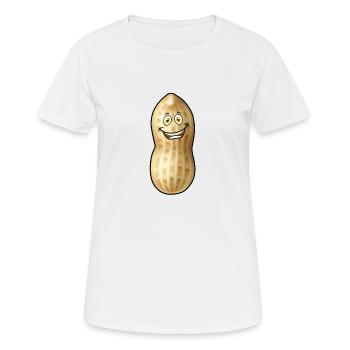 Peanut Nuts Emotion Drôle Happy Kids Bébé - T-shirt respirant Femme - blanc - Devant - AI Model Female 172 dark (172cm)