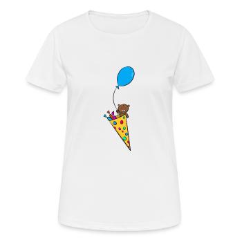 Bear in school bag - Women's Breathable T-Shirt - white - Front - AI Model Female 172 dark (172cm)