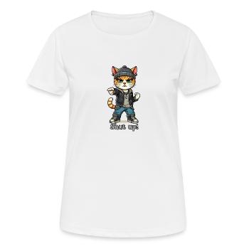 Halt den Mund - Frauen T-Shirt atmungsaktiv - Weiß - Vorne - AI Model Female 172 dark (172cm)
