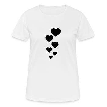 Coeur Cœurs Bonheur Amitié Cadeau familial - T-shirt respirant Femme - blanc - Devant - AI Model Female 172 dark (172cm)
