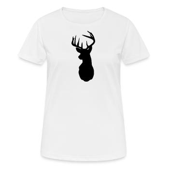 Hirsch - Frauen T-Shirt atmungsaktiv - Weiß - Vorne - AI Model Female 172 dark (172cm)