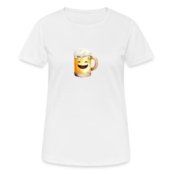 Ein glückliches Pint Bier - Frauen T-Shirt atmungsaktiv - Weiß - Vorne - AI Model Female 172 dark (172cm)