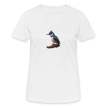 Grand pic tacheté - T-shirt respirant Femme - blanc - Devant - AI Model Female 172 dark (172cm)