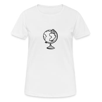 Globe, hand-drawn. Drawing. Geography - Women's Breathable T-Shirt - white - Front - AI Model Female 172 dark (172cm)
