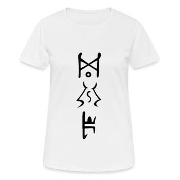 D2R Runic word Enigma - Women's Breathable T-Shirt - white - Front - AI Model Female 172 dark (172cm)