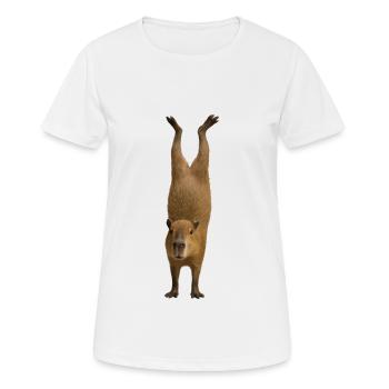 Wasserschwein - Frauen T-Shirt atmungsaktiv - Weiß - Vorne - AI Model Female 172 dark (172cm)