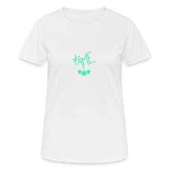 Neon Ruhm / Fame - Frauen T-Shirt atmungsaktiv - Weiß - Vorne - AI Model Female 172 dark (172cm)