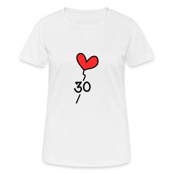 30 JAHRE. 30-jähriges JUBILÄUM. JUBILÄUM 30 JAHRE. 30 - Frauen T-Shirt atmungsaktiv - Weiß - Vorne - AI Model Female 172 dark (172cm)