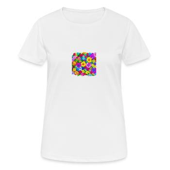 Flower Collage - Frauen T-Shirt atmungsaktiv - Weiß - Vorne - AI Model Female 172 dark (172cm)