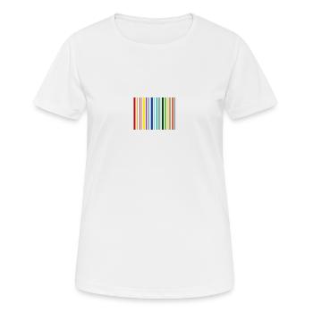 Code barre - T-shirt respirant Femme - blanc - Devant - AI Model Female 172 dark (172cm)