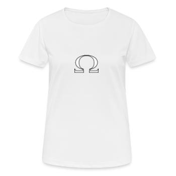 Shadow Omega - Frauen T-Shirt atmungsaktiv - Weiß - Vorne - AI Model Female 172 dark (172cm)