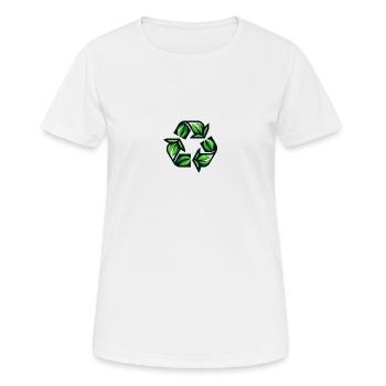 Recycling Blätter - Frauen T-Shirt atmungsaktiv - Weiß - Vorne - AI Model Female 172 dark (172cm)