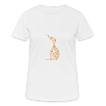 Brindle lévrier - T-shirt respirant Femme - blanc - Devant - AI Model Female 172 dark (172cm)