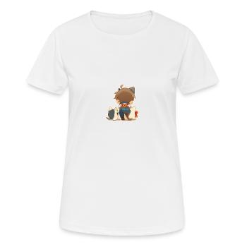 Mon ami le chat - T-shirt respirant Femme - blanc - Devant - AI Model Female 172 dark (172cm)