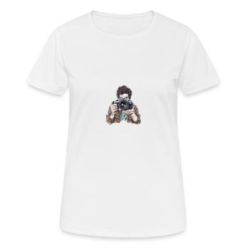 photographier - T-shirt respirant Femme - blanc - Devant - AI Model Female 172 dark (172cm)