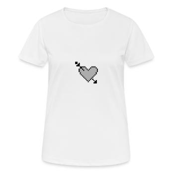 Pfeil durch Herz - S/W - Pixelart - Frauen T-Shirt atmungsaktiv - Weiß - Vorne - AI Model Female 172 dark (172cm)