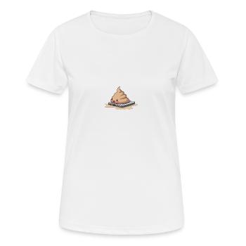 sweet poo on a Phone - Frauen T-Shirt atmungsaktiv - Weiß - Vorne - AI Model Female 172 dark (172cm)