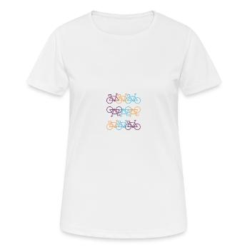 Fahrrad - Frauen T-Shirt atmungsaktiv - Weiß - Vorne - AI Model Female 172 dark (172cm)