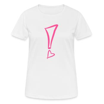 Point d'exclamation avec coeur - T-shirt respirant Femme - blanc - Devant - AI Model Female 172 dark (172cm)