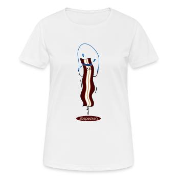 Speck mit Springseil - Frauen T-Shirt atmungsaktiv - Weiß - Vorne - AI Model Female 172 dark (172cm)
