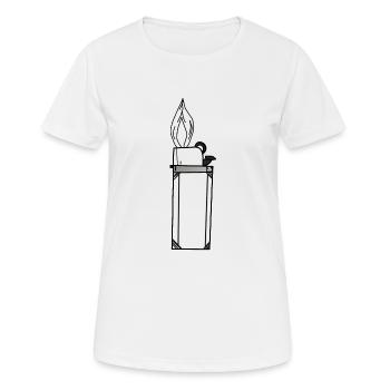 Feuerzeug Geschenkidee Licht Rauchen - Frauen T-Shirt atmungsaktiv - Weiß - Vorne - AI Model Female 172 dark (172cm)