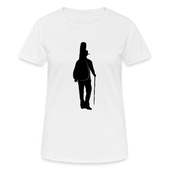 Wandergitarre harmonische Wanderung Akustikgitarre - Frauen T-Shirt atmungsaktiv - Weiß - Vorne - AI Model Female 172 dark (172cm)