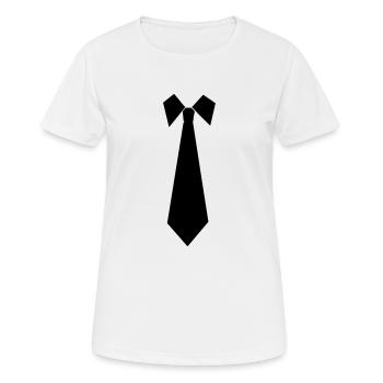 Cravate - T-shirt respirant Femme - blanc - Devant - AI Model Female 172 dark (172cm)