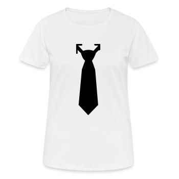 Cravate - T-shirt respirant Femme - blanc - Devant - AI Model Female 172 dark (172cm)