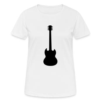 Electric Guitar Rock Music Guitarist - Women's Breathable T-Shirt - white - Front - AI Model Female 172 dark (172cm)
