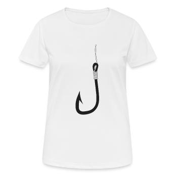 Angelhaken schwarz - Frauen T-Shirt atmungsaktiv - Weiß - Vorne - AI Model Female 172 dark (172cm)
