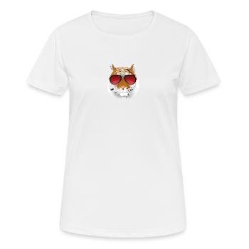 Tigre cool avec des lunettes de soleil - T-shirt respirant Femme - blanc - Devant - AI Model Female 172 dark (172cm)