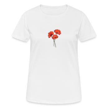 Trio de coquelicots - T-shirt respirant Femme - blanc - Devant - AI Model Female 172 dark (172cm)