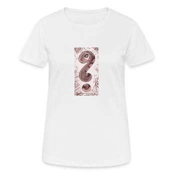 Point d’interrogation serpent brun étroit - T-shirt respirant Femme - blanc - Devant - AI Model Female 172 dark (172cm)