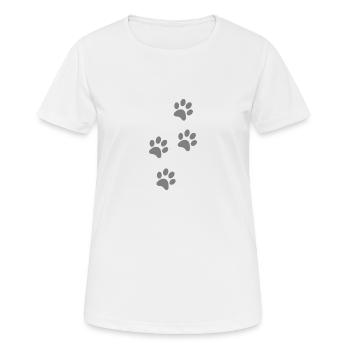 Traces de pattes - T-shirt respirant Femme - blanc - Devant - AI Model Female 172 dark (172cm)