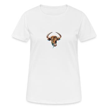 Skizze eines Stierkopfes - Frauen T-Shirt atmungsaktiv - Weiß - Vorne - AI Model Female 172 dark (172cm)