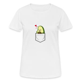 avocado in Brusttasche - Herz - Lustig - Muttertag - Frauen T-Shirt atmungsaktiv - Weiß - Vorne - AI Model Female 172 dark (172cm)