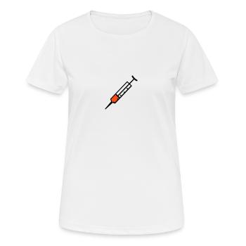 Spritze 2farb - Frauen T-Shirt atmungsaktiv - Weiß - Vorne - AI Model Female 172 dark (172cm)