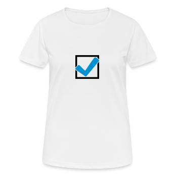 Viereckiges Haken Logo - Frauen T-Shirt atmungsaktiv - Weiß - Vorne - AI Model Female 172 dark (172cm)