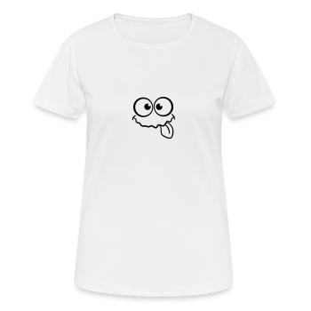 Süßes freches grinsendes Gesicht - Frauen T-Shirt atmungsaktiv - Weiß - Vorne - AI Model Female 172 dark (172cm)